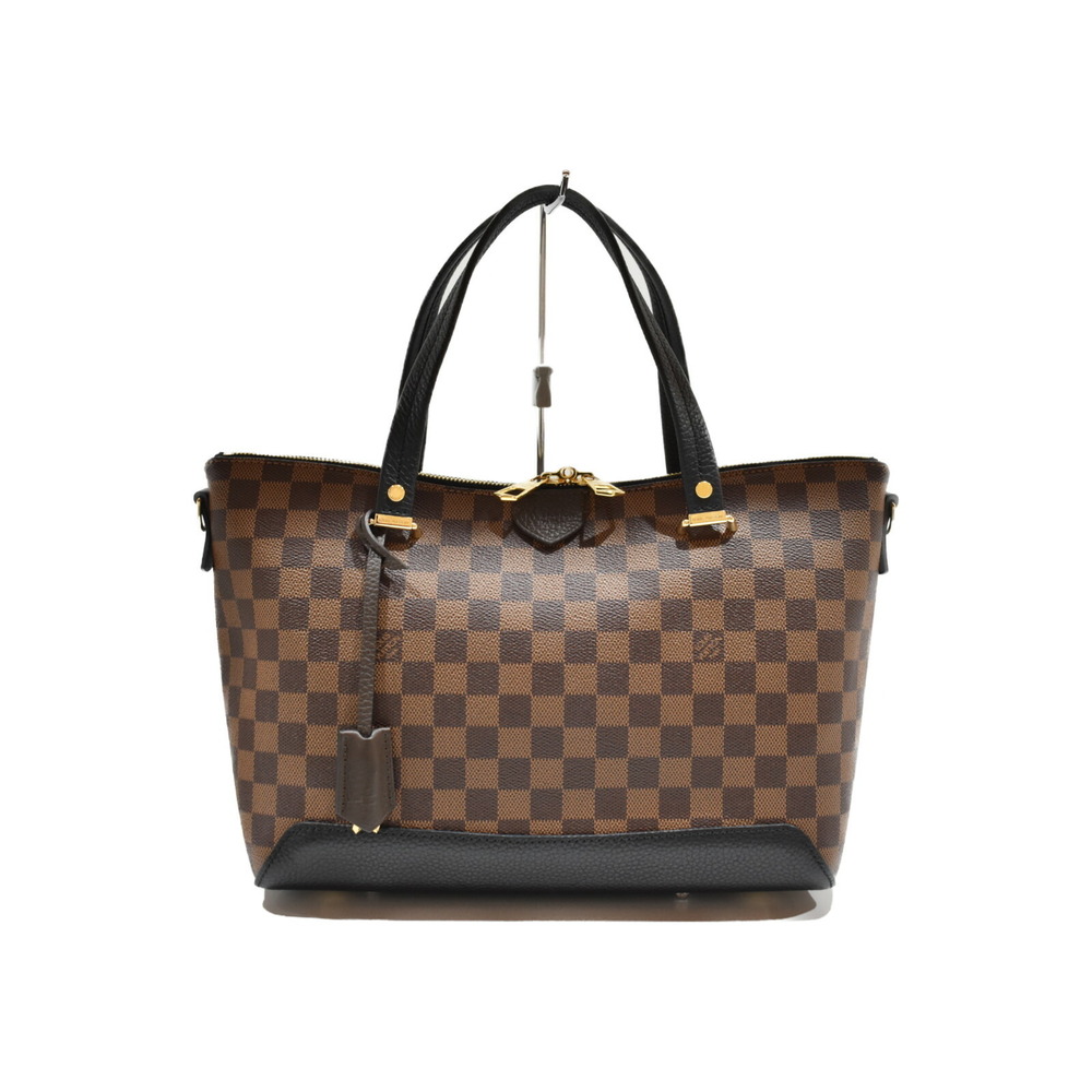 Louis Vuitton Hyde Park Damier Ebene Coated Canvas Leather Handbag Tote Bag